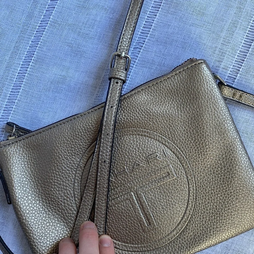 Tahari NWOT metallic gold crossbody bag.
